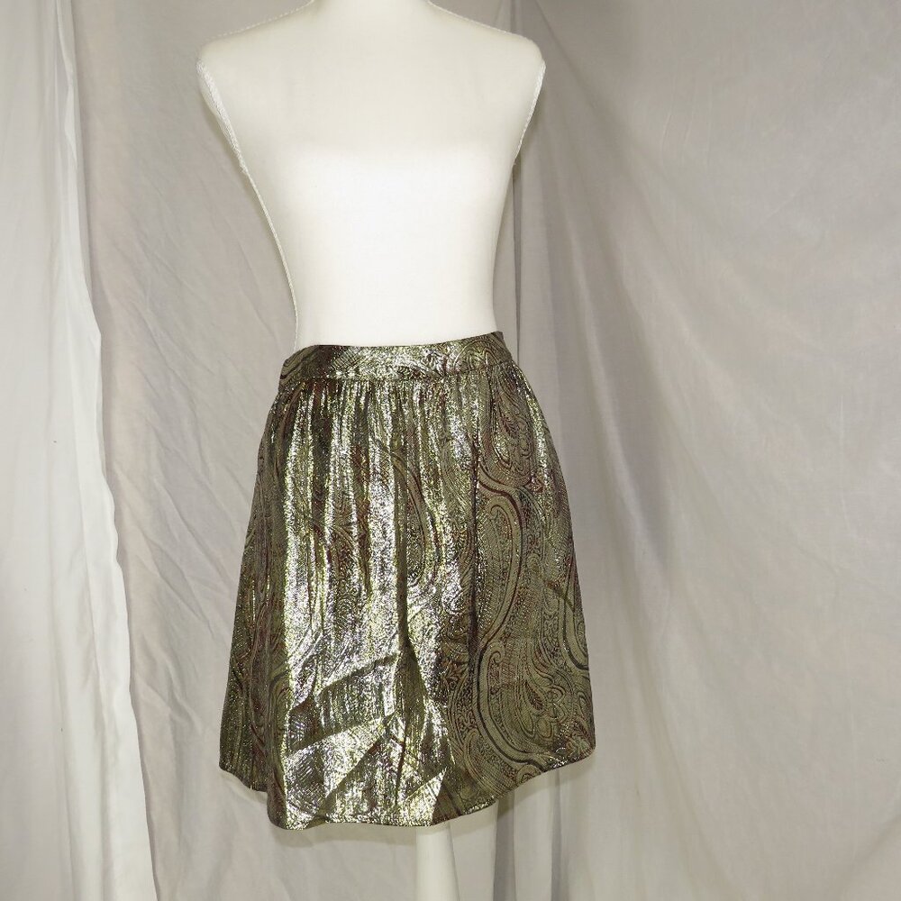 J.Crew Collection Silk-Blend Metallic Jacquard Mini Skirt | Size 10 NWT